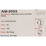 Alternator MAN E2000 24V 100A NC - AM-3955