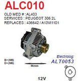 Alternator A13VI Peugeot 306 2.0L 12V 80A - ALC010