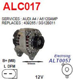 Alternator SG12B Audi A4 / A6 / A8 12V 120A - ALC017