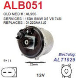 Alternator BMW  X5 4.4L - 4.6L / BMW 5 series/ 7 series 3.5L - 3.9L - 4.4L / E38 - E39 - E53 NFB2 12V 150A - ALB051