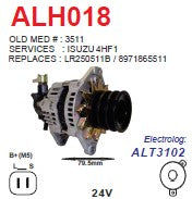 Alternator Isuzu (4HF1 engine) 24V 50A - ALH018 – Great Brands Direct