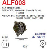 Alternator Hyundai Sonata 3.0L V6 12V 110A - ALF008