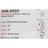 Alternator Nissan Cabstar 41 24V 35A - AM-3002