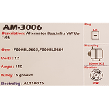 Alternator Volkswagen up 1.0L 12V 110A BE3 - AM-3006