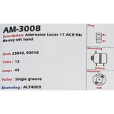 Alternator 17ACR - 21ACR 12V 45A - AM-3008