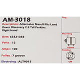 Alternator Land Rover Defender 2.5L TDi 12V 100A A127I - AM-3018