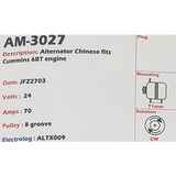 Alternator Cummins (6BT-ENGINE) 24V 70A - AM-3027