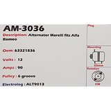 Alternator Alfa Romeo 12V 90A - AM-3036