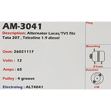 Alternator Tata 207 Telcoline 1.9L Diesel 12V 65A 3SA23 - AM-3041