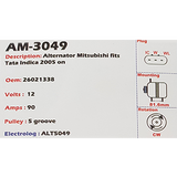 Alternator Tata Indica (2005-Onwards) 12V 90A A128 - AM-3049
