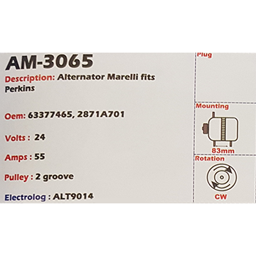 Alternator Perkins 24V 55A - AM-3065 – Great Brands Direct