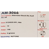 Alternator Audi A3 - A4 - S3 - TT / Volkswagen Golf V - VI 12V 140A E8 - AM-3066