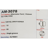 Alternator Ford F250 - F100 Petrol (4 - 6 - 8 Cilynder) 12V 55A1G  - AM-3078