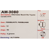Alternator Toyota Corolla 1.6L VVTI 12V 90A B3 - AM-3080