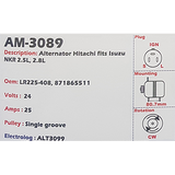 Alternator Isuzu NKR 2.5L - 2.8L 24V 25A - AM-3089