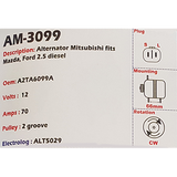 Alternator Mazda / Ford 2.5L Diesel 12V 70A A2TA - AM-3099