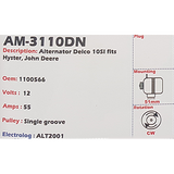 Alternator Chevrolet / Hyster / CLARK V6 - V8 (6-CYLINDER) 12V 55A 10DN - AM-3110DN