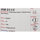 Alternator 12V 108A 17SI - AM-3117