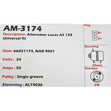 Alternator Universal 24V 55A AS123 - AM-3174