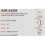 Alternator Toyota Forklift petrol (7-series) 12V 45A  - AM-3208