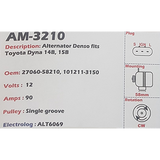 Alternator Toyota Dyna 14B - 15B 12V 90A  - AM-3210