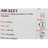 Alternator International Eagle / Caterpillar / Cummins / Mack / Ford 12V 145A 21SI - AM-3221