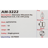 Alternator Ford/ Mazda 2.2L - 2.6L Diesel 12V 50A A2T - AM-3222