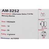 Alternator Mercury Marine 7SI 12V 70A  - AM-3252