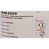Alternator Ford Escort - Mondeo 1.8L Diesel 12V 70A - AM-3259