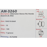 Alternator Honda Accord 2.2L DTEC 12V 120A  - AM-3260