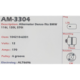 Alternator Bmw (2011-2016) - N13B16A - engine 12V 170A  - AM-3304