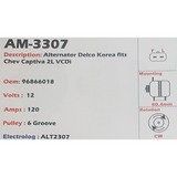 Alternator Chevrolet Captiva 2.0L VCDI 12V 120A  - AM-3307