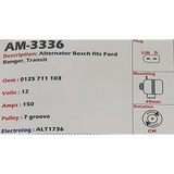 Alternator Ford Transit - Ranger 12V 150A EL7 - AM-3336