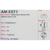 Alternator Toyota Camry 2.2L 12V 70A  - AM-3371
