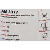 Alternator Nissan Forklift / TCM 12V 50A A7T - AM-3377