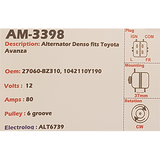 Alternator Toyota Avanza 12V 80A  - AM-3398