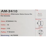 Alternator Kia Sorento 2.5L CRDi 12V 110A  - AM-3410