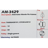 Alternator Kubota 12V 50A - AM-3429