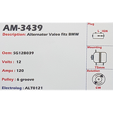 Alternator BMW M3 (E46) - BMW Z3 (E36) 3.2L 12V 120A SG12B - AM-3439