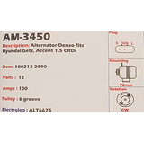 Alternator Hyundai Accent - Getz - 1.5L CRDi 12V 100A  - AM-3450