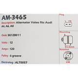 Alternator Audi A4 / A6 / A8 12V 120A SG12B - AM-3465