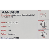 Alternator BMW 12V 180A H8P - AM-3480