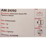 Alternator Toyota 2.2L diesel 12V 70A  - AM-3490