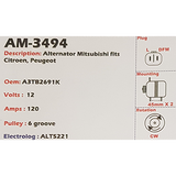 Alternator Citroen / Peugeot 12V 120A A3TB - AM-3494