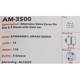 Alternator Kia 2.9L diesel 12V 110A  - AM-3500