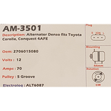 Alternator Toyota Corolla - Conquest 160i - 180i 12V 70A  - AM-3501