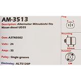 Alternator Nissan Diesel - With Pump 24V 35A A3TN - AM-3513