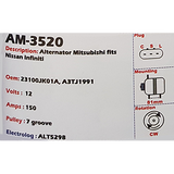 Alternator Nissan / Infiniti 12V 150A A3TJ - AM-3520