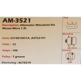 Alternator Nissan Micra 1.2L 12V 100A A5TL - AM-3521