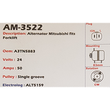 Alternator Mitsubishi Forklift 24V 50A A3TN - AM-3522
